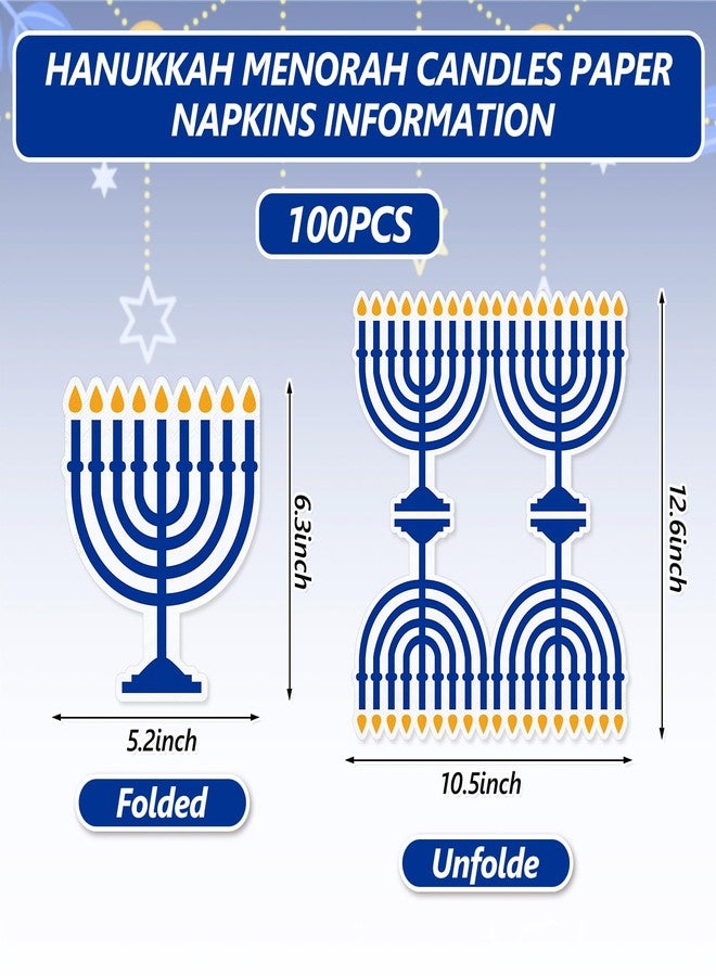 JarThenaAMCS مناديل ورقية للاستخدام مرة واحدة من JarThenaAMCS، 100 قطعة، مثالية لعيد حانوكا، مع شموع مينورا، مناسبة للغداء والعشاء، وأعياد الميلاد، وحفلات استقبال المولود. - Image 2